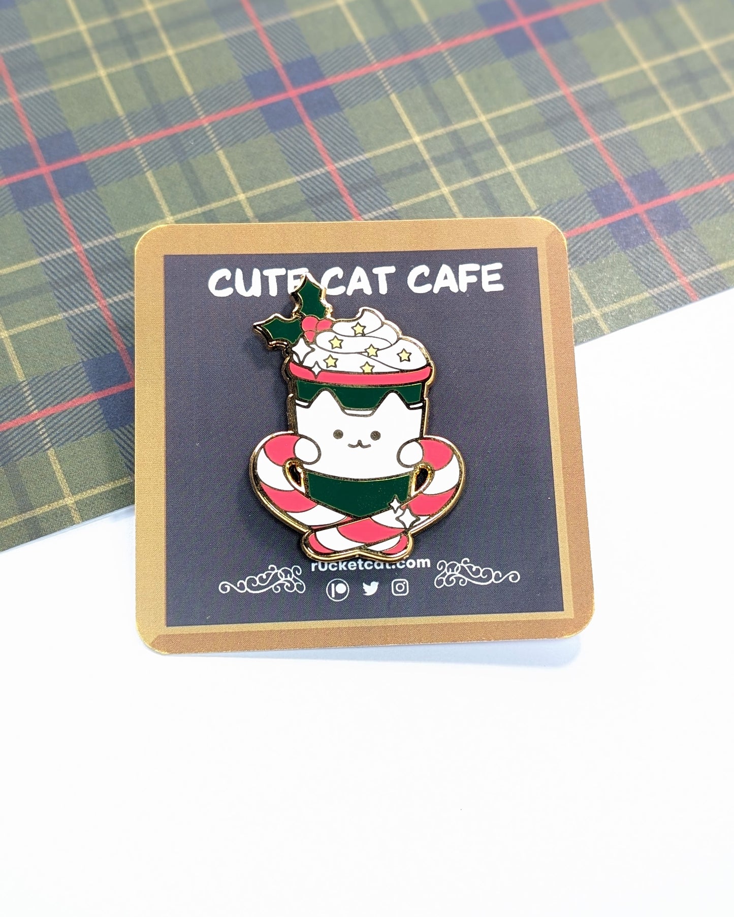 Candy Cane Nyatte | Enamel - r0cketcat Illustrations