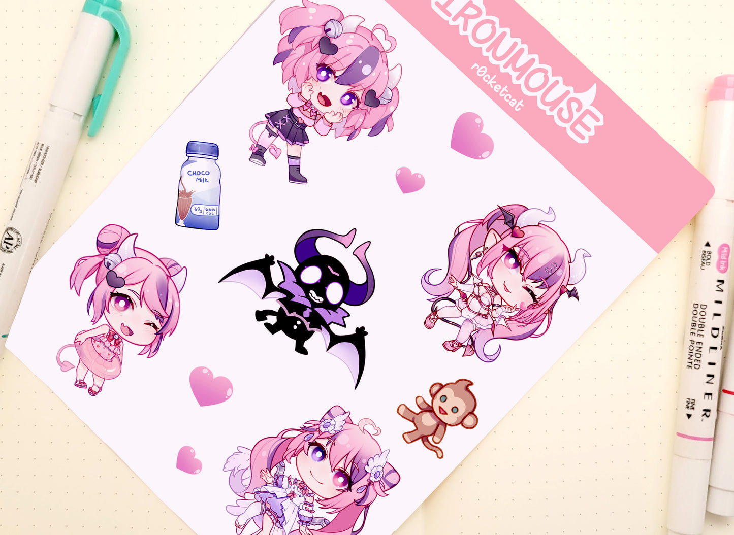 Ironmouse | Sticker Sheet - r0cketcat Illustrations