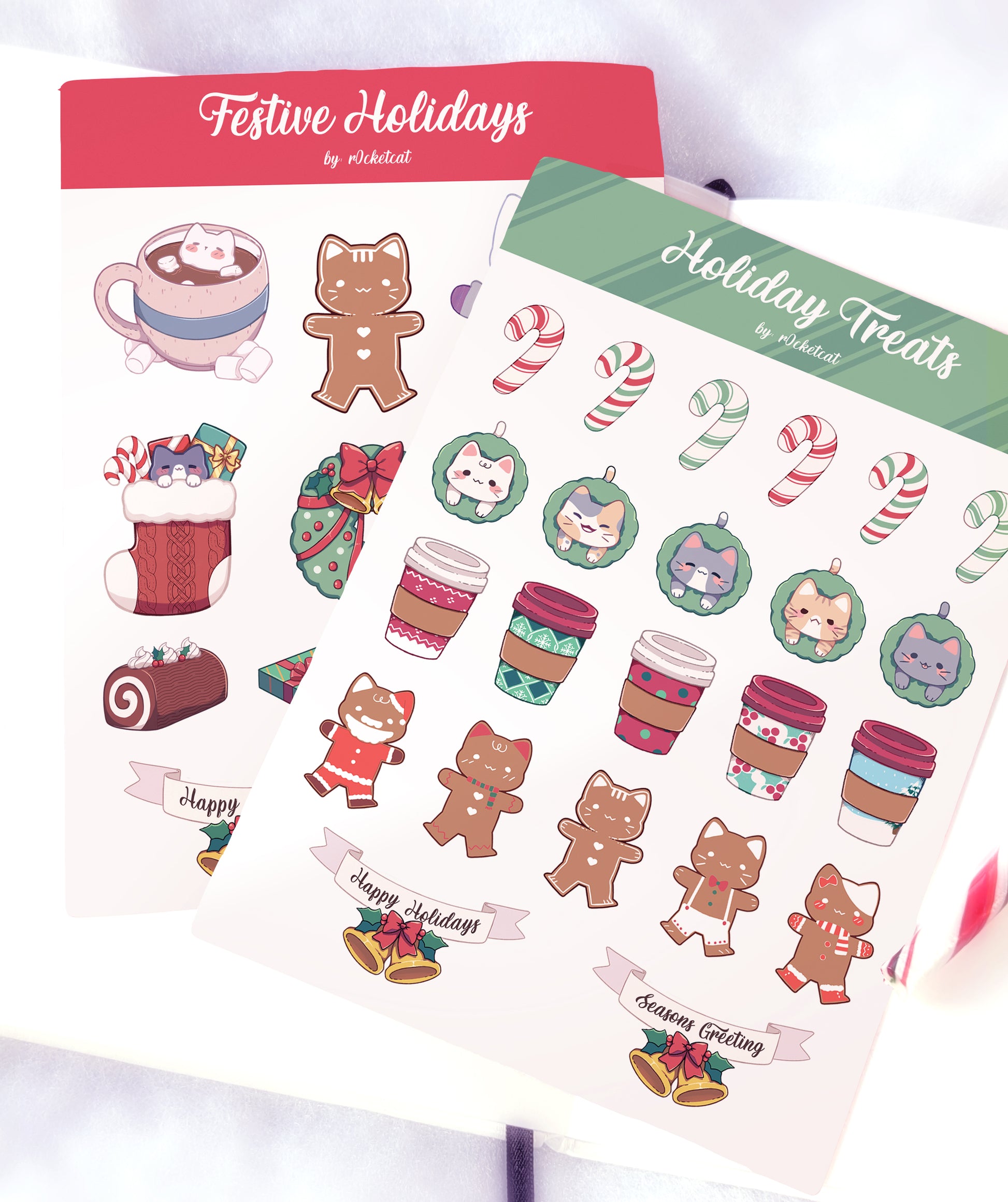 Holiday Set | Sticker Sheet - r0cketcat Illustrations